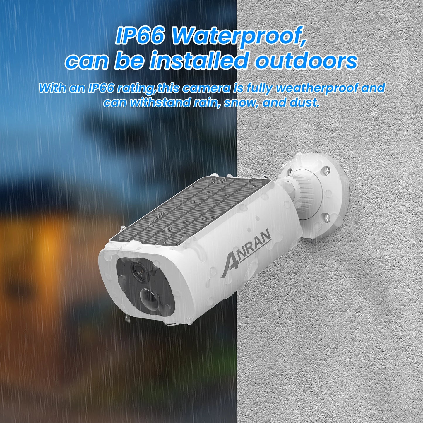 ANRAN 2K Solar Camera 4PCS Home Security Cameras Set 2.4G Wireless WIFI Camera Built-in Battery,Floodlight,Color Night Vision