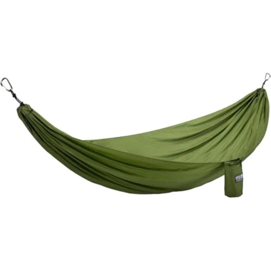 TravelNest Hammock Straps Combo - Portable hiking and camping hammock with nylon straps, moss green, ultra-lightweight and comp