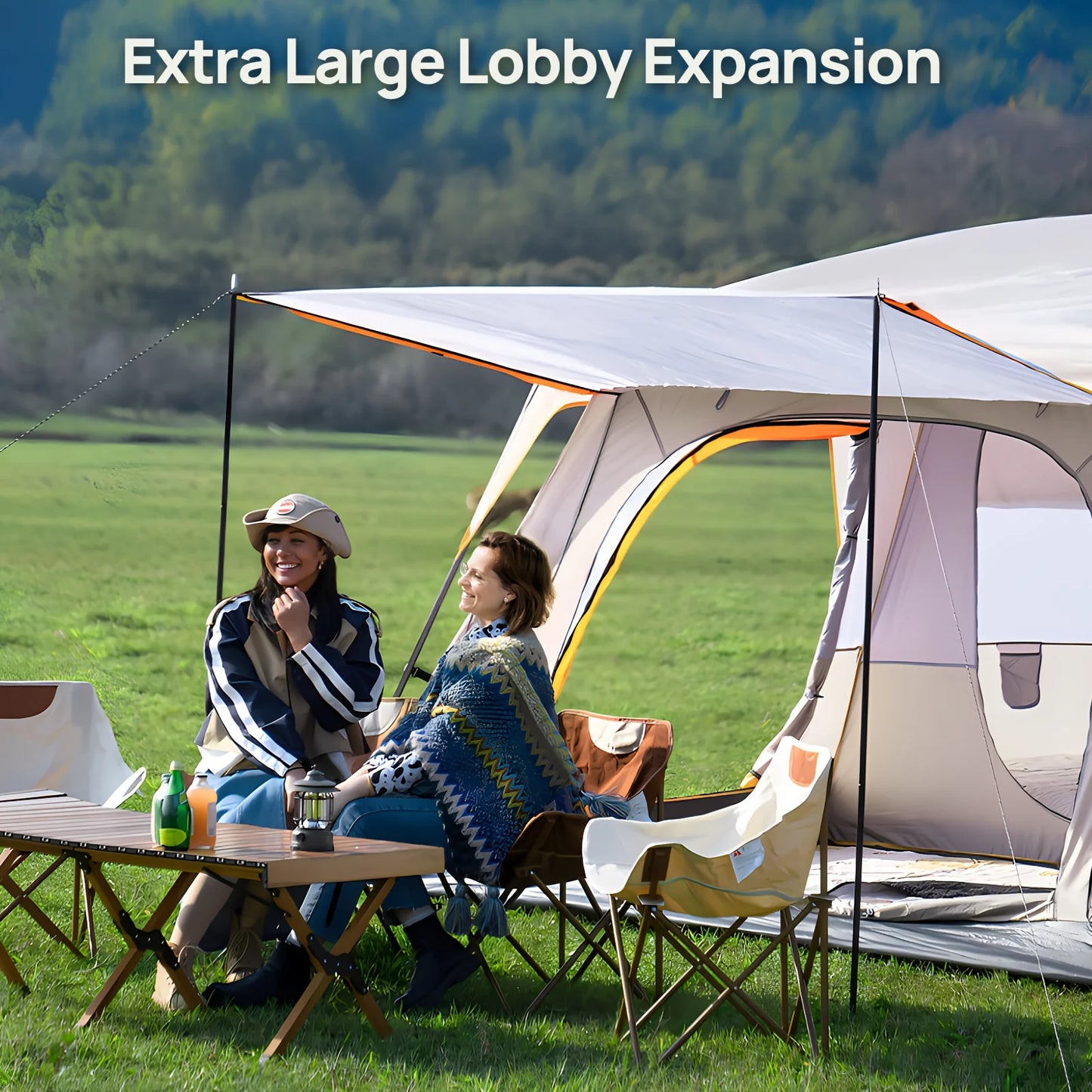 3-6 Person Camp Tent, Sunscreen, Anti-mosquito, Portable Tent, Suitable For Outdoor Camping