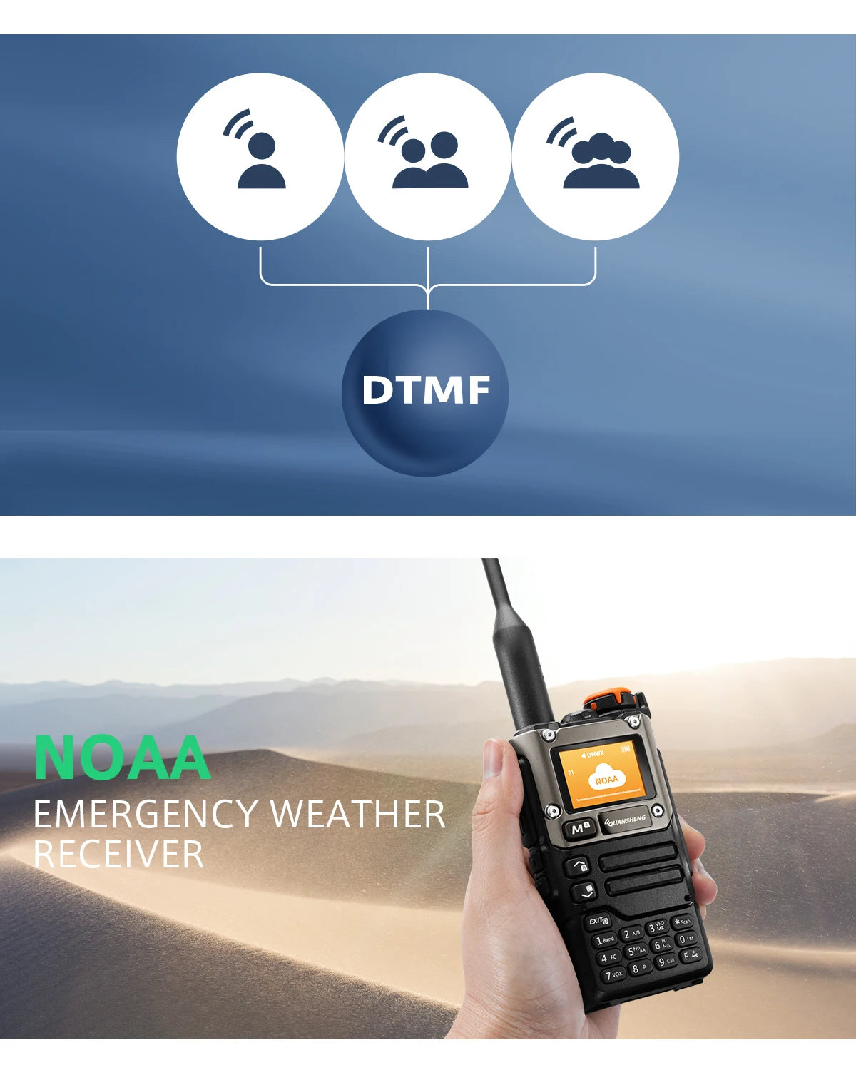 Quansheng UV-K6 Walkie Talkie 5W Air Band Radio Tyep C Charge UHF VHF DTMF FM Scrambler NOAA Wireless Frequency Two Way CB Radio