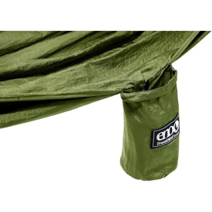 TravelNest Hammock Straps Combo - Portable hiking and camping hammock with nylon straps, moss green, ultra-lightweight and comp