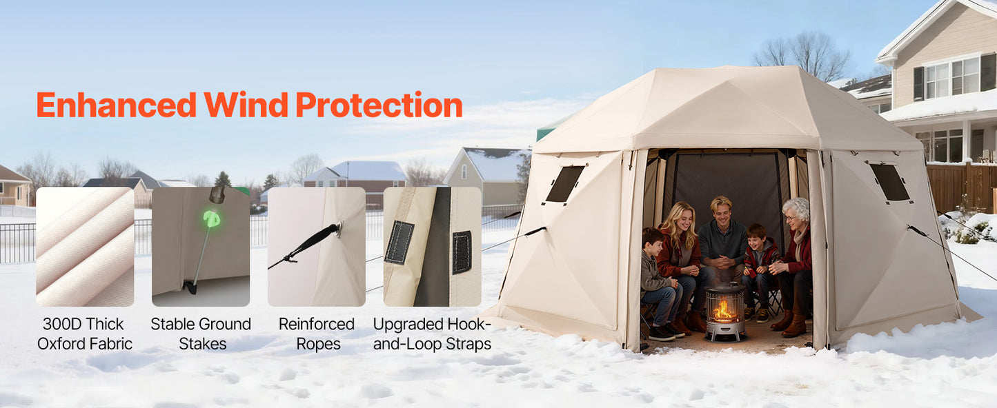 SucceBuy Pop up Gazebo Screen Tent Camping Canopy Tent w/ Removable Top&Carry Bag Quick-Set&Bite-Proof Screen House Sun Shelter